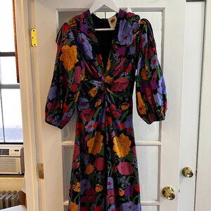 Farm Rio Bucolic Garden Cut-Out Maxi Dress – Black (S)